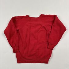 Vintage 90s Red Blank Youth Crewneck Sweatshirt Medium