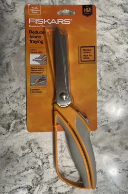 Fiskars easy action Pinking Shears Scissors 10.5 Inch (9802) Reduse Fraying - Image 1 of 2