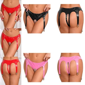 Frauen Unterwäsche Lackleder Slips Sexy String Dating Night Dessous Cosplay - Picture 1 of 46