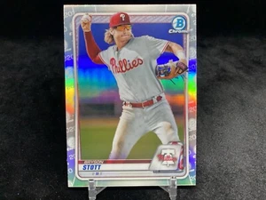 BRYSON STOTT 2020 BOWMAN DRAFT #BD-140 CHROME PROSPECT REFRACTOR / PHILLIES - Picture 1 of 2