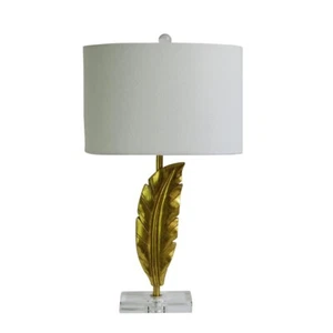 Fangio Lighting 26" Quill Resin & Crystal Table Lamp, Gold & Clear - W-6242 - Picture 1 of 1