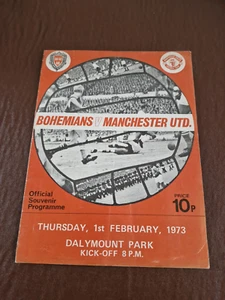 OFFICIAL PROGRAMME- BOHEMIANS v MANCHESTER UNITED- FRIENDLY- 1ST FEBRUARY 1973 - Picture 1 of 2