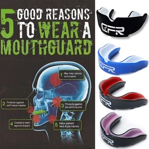 UK Gel Gum Shield Mouth Guard Kids Junior MMA Impact Boxing Rugby Teeth Protect - Picture 1 of 22