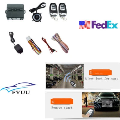 Car Alarm System Security Vibration Alarm Ignition Engine Remote Start Button US - Image 1 of 4