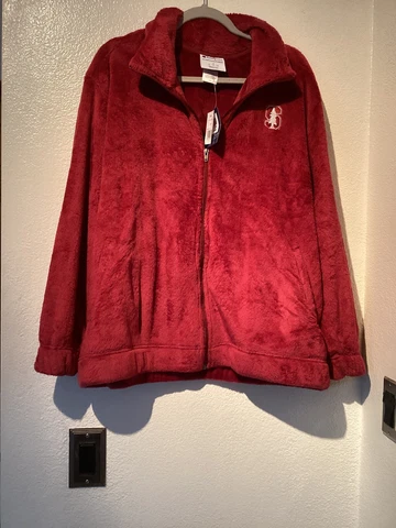 STANFORD UNIVERSITY CARDINAL CHAMPION NWT womens zip jacket L red soft pockets Cover