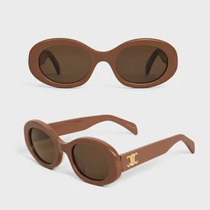 Celine Triomphe 01 ovale Acetat-Sonnenbrille camelbraun CL40194U - Bild 1 von 9