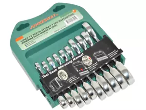 Jonnesway 10 Pcs 72 Teeth STUBBY Type Ratcheting Combination Wrench Metric: 8-19 - Picture 1 of 6