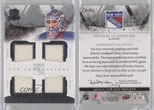 2010-11 Upper Deck The Cup Foundations Quadruple Jersey /25 Henrik Lundqvist HOF
