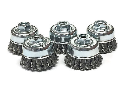 2-3/4  Dia Knot Style Cup Brush - Stainless Steel Wire - 5 Pack • 68.78£