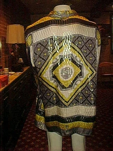 VINTAGE HERREN JOEY RICHI GOLD LABEL LANGARM METALLIC SEIDE HEMD GRÖSSE 2XLARGE - Bild 1 von 12