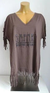 NEU Übergröße angesagte Damen Long Shirt Strandshirt mit Fransen Gr. 52/54 - Bild 1 von 3