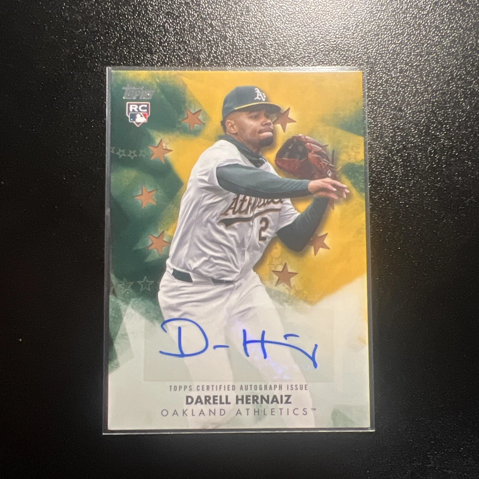 Darell Hernaiz Gold Rookie Autograph 37/50 Super Short Print Topps Update 2024 - Image 1 of 3