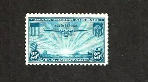 1935 U.S. AIRMAIL TRANS-PACIFIC 25c "China Clipper" Sc#C20 M/NH/OG GEM! - Picture 1 of 1