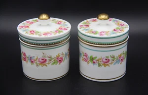1851-1885 Antique COPELAND SPODE Porcelain Powder Jars D1196 Made in England x 2 - Picture 1 of 11