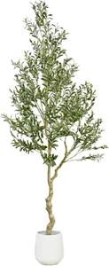 Artificial Olive Trees, 210Cm Faux Olive Tree in Cement Pots, Uv-Resistant Silk - Picture 1 of 12