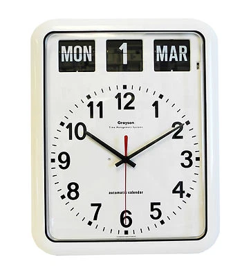 White Grayson Digital Easy to Read Dementia Calendar Clock - G239A - Image 1 of 3