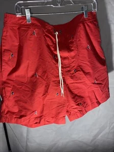 Polo Ralph Lauren New York Swimwear Red Swim Trunks XL Flags Boating - Picture 1 of 5