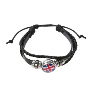 1PC National Flag Bracelet UK Bracelets Jewellery Weaving Leather Bracelet - Picture 1 of 12