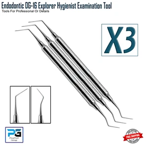 Instrumento de implante dental endodóntico de doble extremo Endo Explorer DG16 acero inoxidable X 3 - Imagen 1 de 5