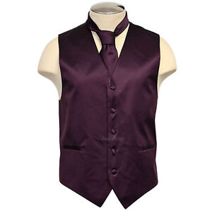 New Brand Q formal Men's wedding tuxedo vest waistcoat_Necktie Deep Dark Purple 