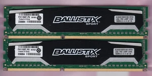 8GB 2x4GB PC3-12800 CRUCIAL BALLISTIX SPORT BLS4G3D1609DS1S00.16FED2 DDR3 KIT - Picture 1 of 2