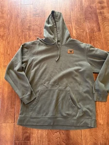 Sweatshirt Herren XL grün Amboss Leder Patch vorne - Bild 1 von 4
