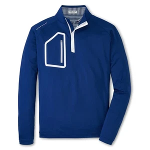 NEW Men's Peter Millar Crown Sport Forge Quarter Zip Pullover Sapphire - Choose - Picture 1 of 1