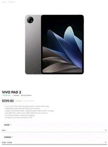 Tablet Vivo Pad 2 / Tab con Android 15 / 512GB-12GB RAM / ¡con soporte de Google! - Imagen 1 de 9
