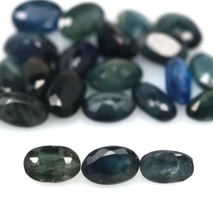 6.55 CT. Heated 22Pcs Bluish Green Sapphire Madagascar Oval - Picture 1 of 4