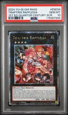 2024 YuGiOh! RA02 Traptrix Rafflesia PSA 10 GEM 1st Ed. QCSR #EN034 - Image 1 of 2