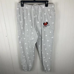 Disney Parks Joggers Lounge Sweatpants Women’s LG Gray Minnie Polka Dots - Picture 1 of 11