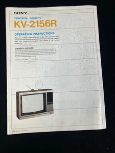 1983 SONY TRINITRON KV-2156R COLOR TV 18 PAGE ORIGINAL OWNER'S MANUAL - Picture 1 of 6