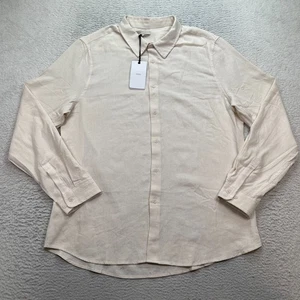 Onia LS Hemd Herren Gr. XL Beige Leinenmischung Knopfleiste Freizeit Neu mit Etikett - Bild 1 von 10