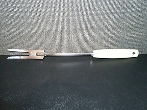 Vintage Foley Fleisch SERVIERGABEL verchromt, 12", elfenbeinfarbener Kunststoffgriff, RAR! - Bild 1 von 2