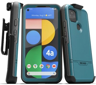 Google Pixel 4a 5G Case w Built-In Screen Protector & Belt Clip Holster - Blue - Image 1 of 4