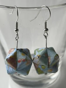 Ohrringe-Origami kusudama paper earrings, Japanishce, jewelry, handmade, gift - Bild 1 von 4