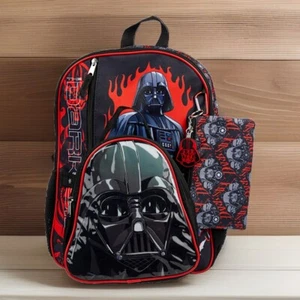 Star Wars Darth Vader 5 Piece Backpack Set Lunch Kit Pouch Carabiner Keychain - Picture 1 of 5