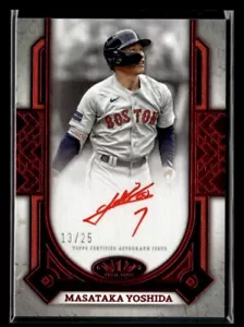 Masataka Yoshida #/25 - 2024 Topps Tier One Red Ink Foil ON CARD AUTO SP #PPA-MY - Picture 1 of 2