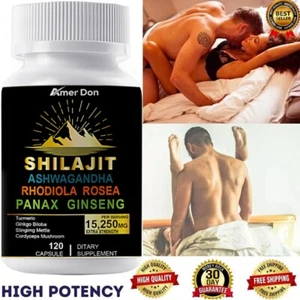 Shilajit del Himalaya 9000 mg 120 cápsulas extracto 100 % puro ácido fúlvico mejor Shilajit - Imagen 1 de 8