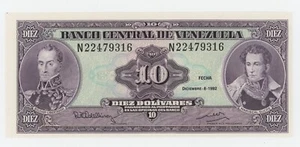 Billete Venezuela 10 Bolívares 8-12-1992 Pick 61.c UNC Sin Circular - Imagen 1 de 2