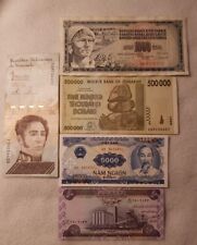  5 World Notes BUNDLE PAPER  MONEY  CURRENCY CIRCULATED  It. # K-14