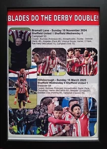 Sheffield United Double Over Sheffield Wednesday 2024-25 - Souvenir Print - Bild 1 von 5