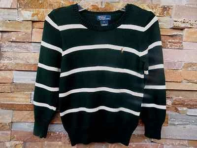 Polo by Ralph Lauren Green Striped long Sleeves Cotton Boys Top Sweater Sz 6 - Image 1 of 2