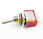 10PCS Mini 3 PIN RED Toggle Switch SPDT On-Off-On 6A 125VAC