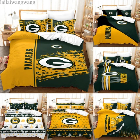 Green Bay Packers 3Pcs Bedding Set Duvet Cover Pillowcases Comforter Cover Gift Cover