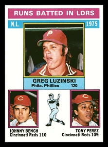 1976 Topps Johnny Bench Tony Perez HOF Greg Luzinski NL RBI Leaders #195 Mint - Picture 1 of 2