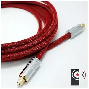 ANNNWZZD OPTICAL DIGITAL AUDIO AV Interconnect GRADE A Braided RED Cable 5M - Picture 1 of 10