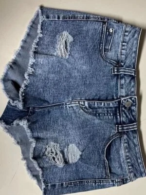 Juniors Celebrity Pink Size 3 Jean Shorts 26 Distressed Shorts Denim Daisy Duke - Image 1 of 4