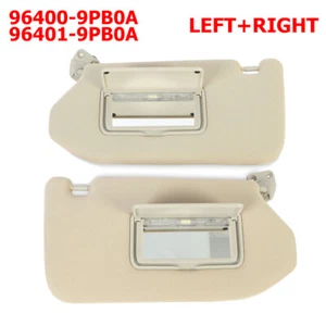 With Lamp pair Sun Visor Beige For 13-18 Pathfinder 14-17 Infiniti QX60 13 JX35 - Bild 1 von 20