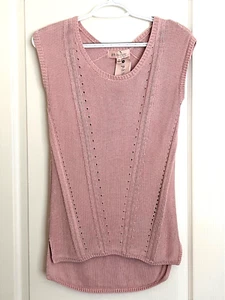 PHILOSOPHY Light Berry Mauve Thin Rayon Tunic Sleeveless Sweater Sz Small S 4 6 - Picture 1 of 3